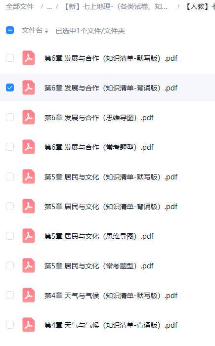 初中七年级地理 预览第2张
