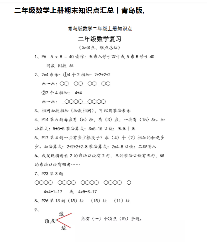 二年级数学【青岛版63】 预览第1张