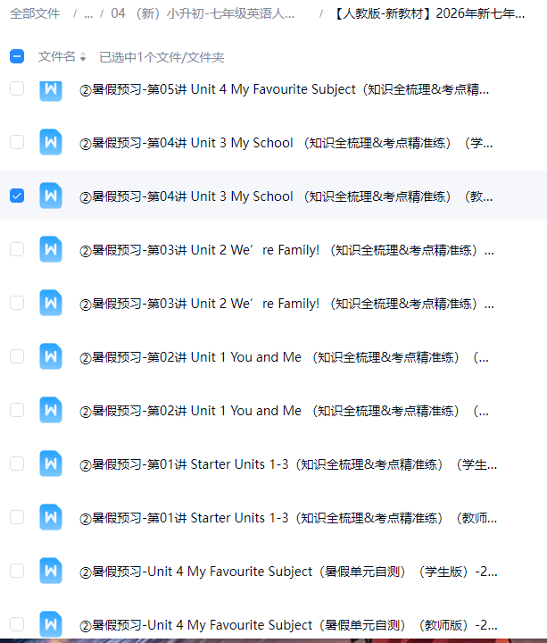 初中英语全年级 预览第1张