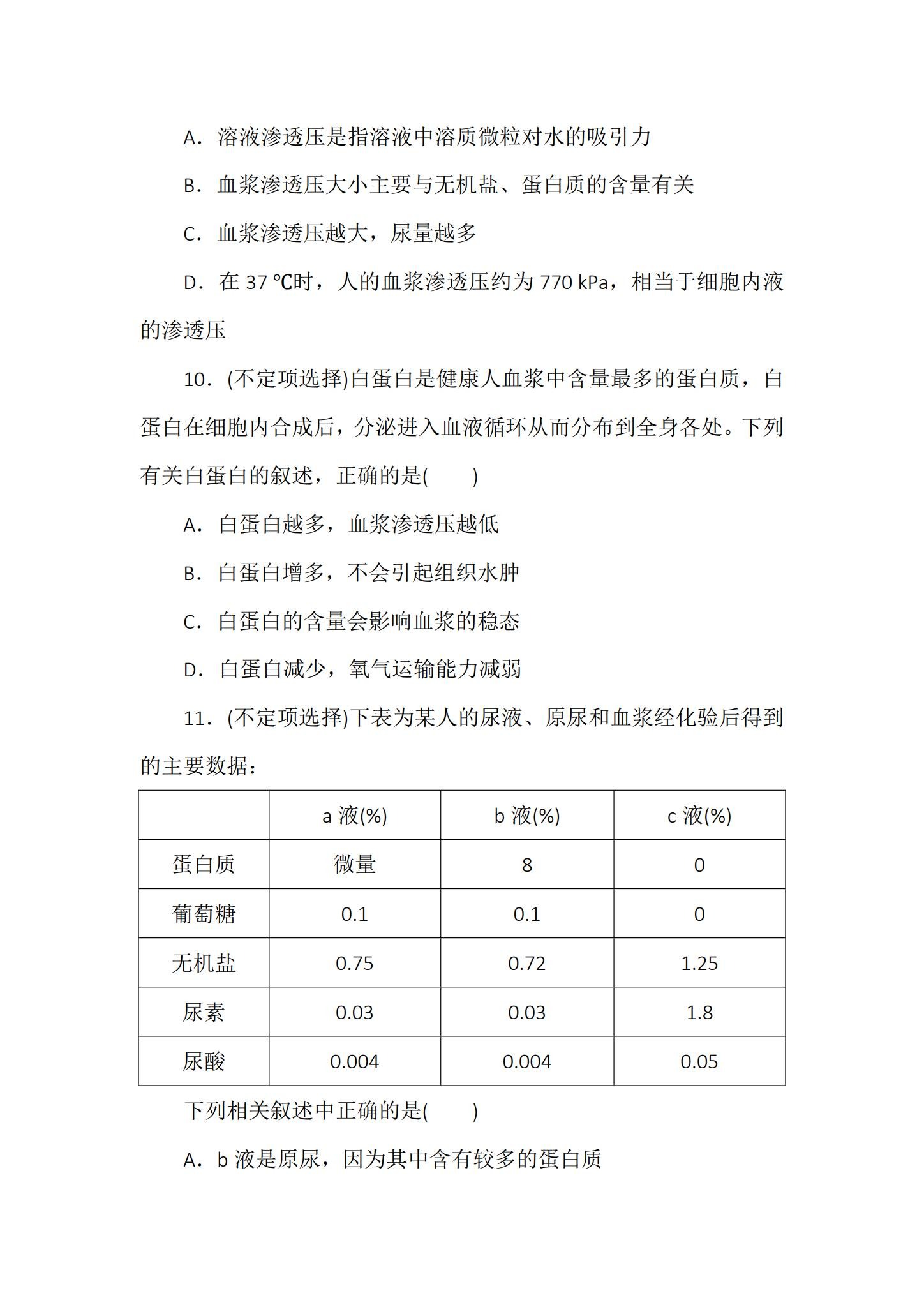 人教版｜高一、高二、高三生物｜选修1｜同步练习 预览第3张