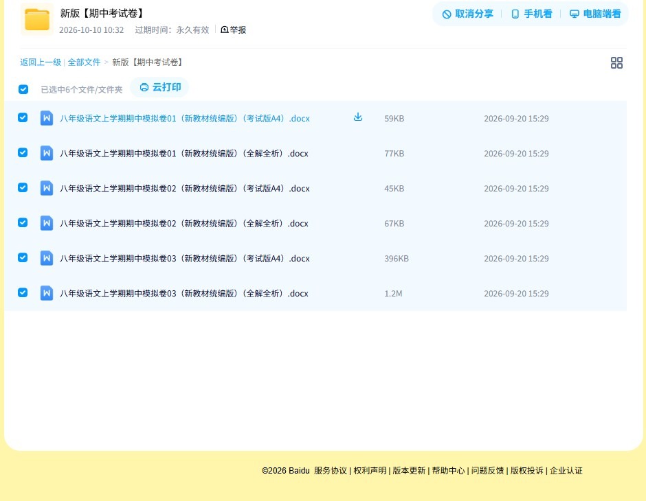 [八年级语文]（下）期中测试 预览第4张