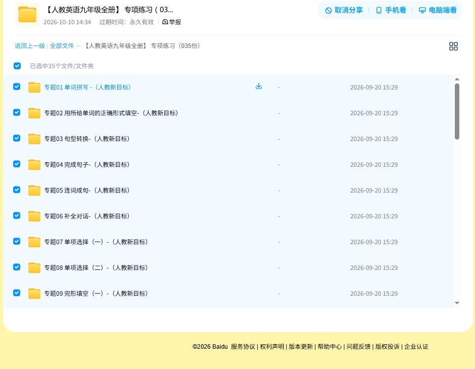 人教版｜九年级英语｜专项练习 预览第4张