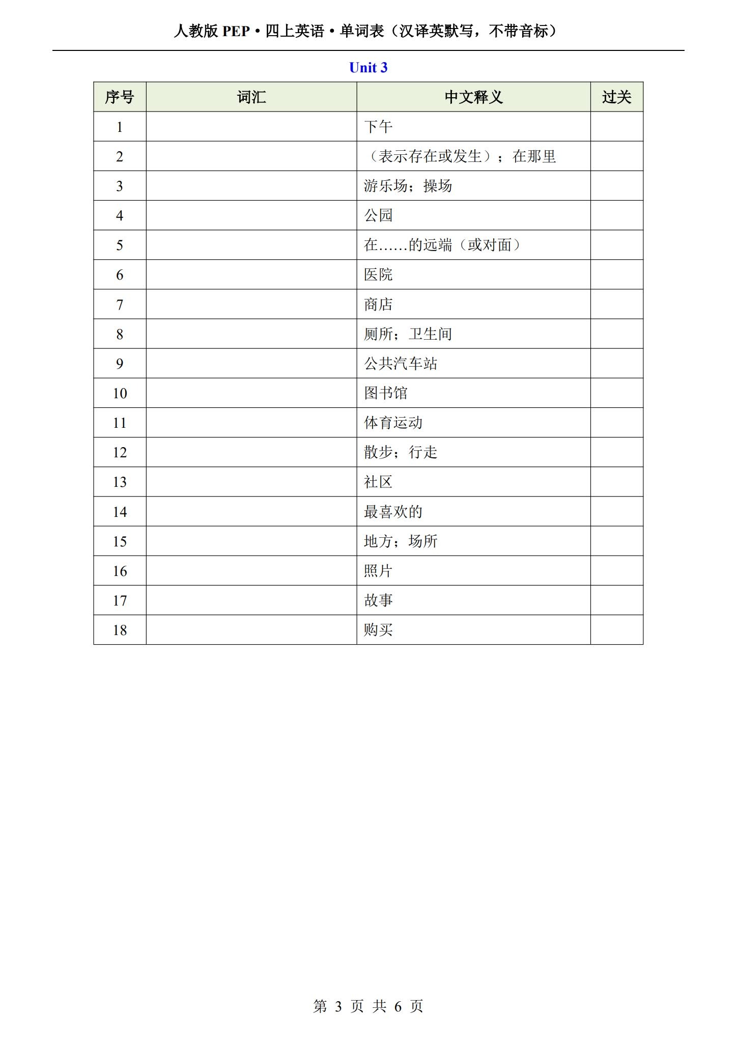 [四年级英语](PEP)（上）知识 预览第3张