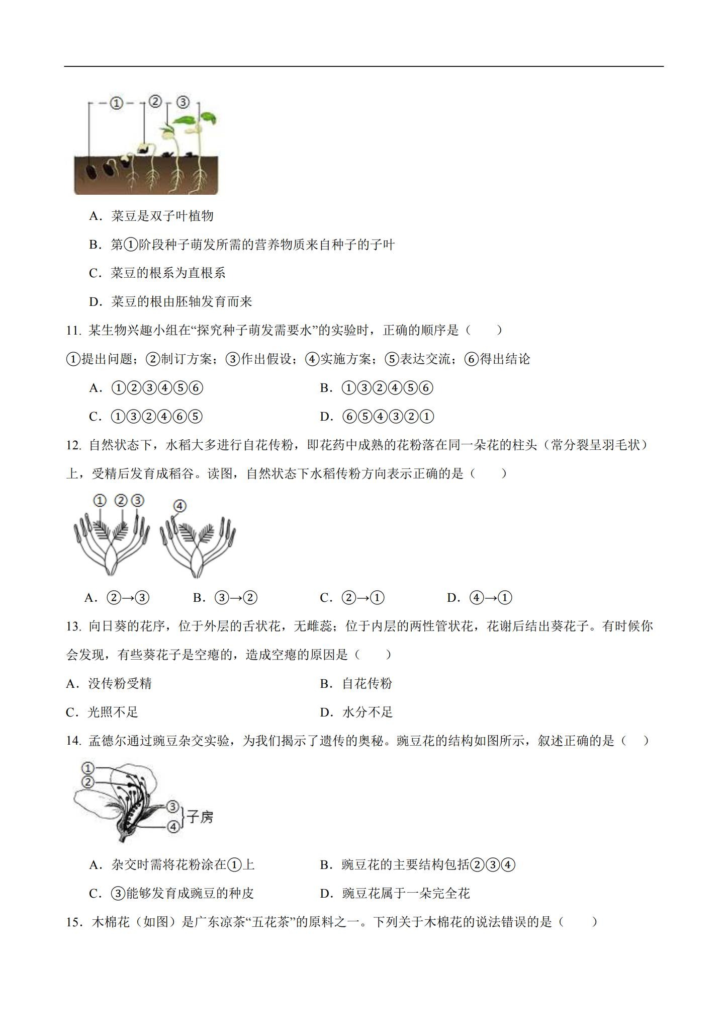 [七年级生物]（下）一课一练 预览第2张