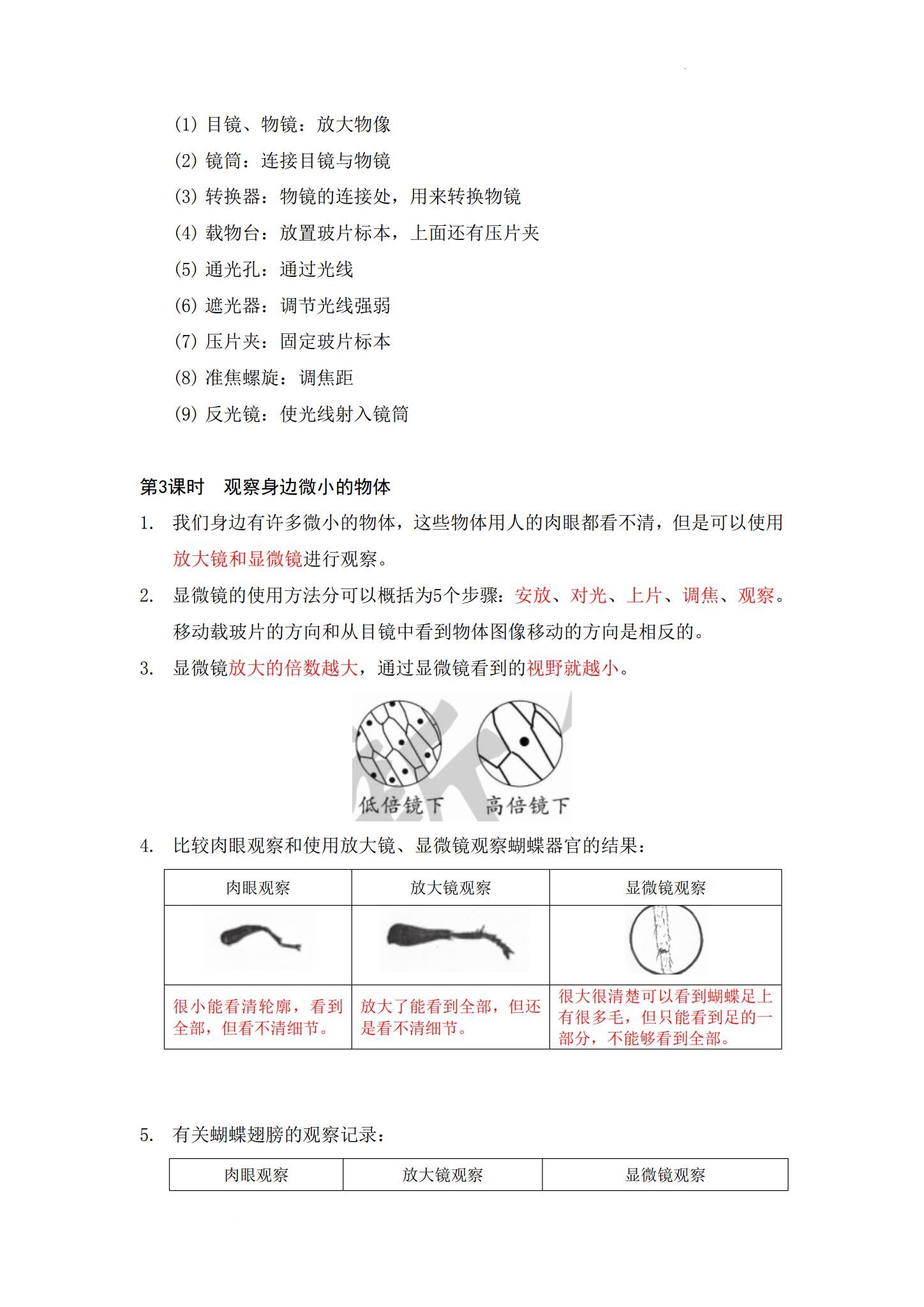 [六年级科学]（上）知识汇总 预览第2张
