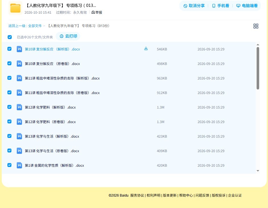 [九年级化学]（下）专项练习 预览第4张