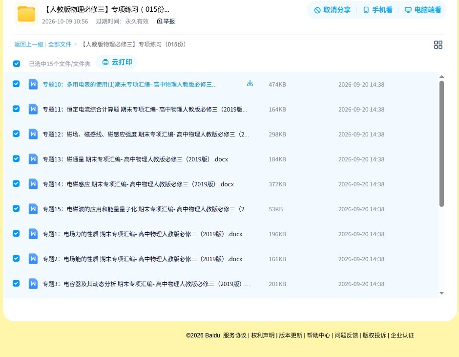 [高中物理必修3]专项练习 预览第4张